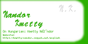 nandor kmetty business card